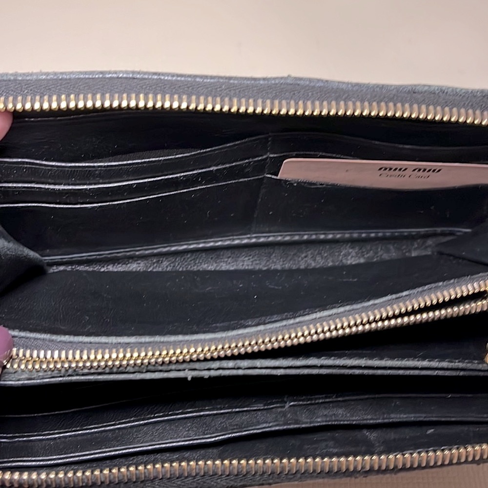 Miu Miu Quilted Black Leather Wallet - image 3